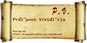 Prépost Viktória névjegykártya